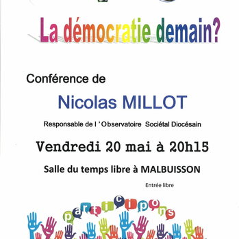 Conférence de Nicolas MILLOT, responsable de l'Observatoire Sociétal Diocésain